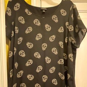 Torrid Skull Print Abbey Top Sz 0